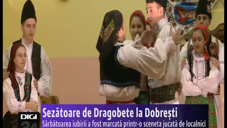 Sezatoare de Dragobete la Dobresti. Sarbatoarea iubirii a fost marcata printr-o sceneta jucata de localnici Imagine