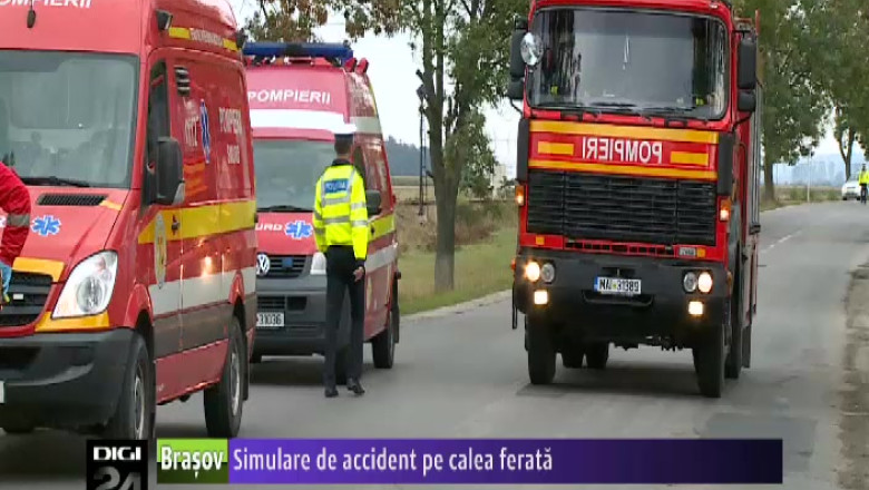 Simulare de accident pe calea ferata  Imagine