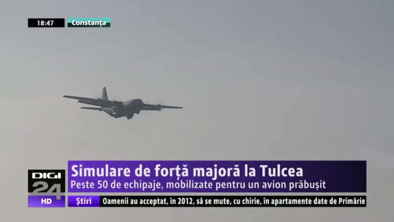 Simulare de forta majora la Tulcea. Peste 50 de echipaje, mobilizate pentru un avion prabusit Imagine