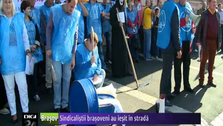 Sindicalistii brasoveni au iesit in strada  Imagine