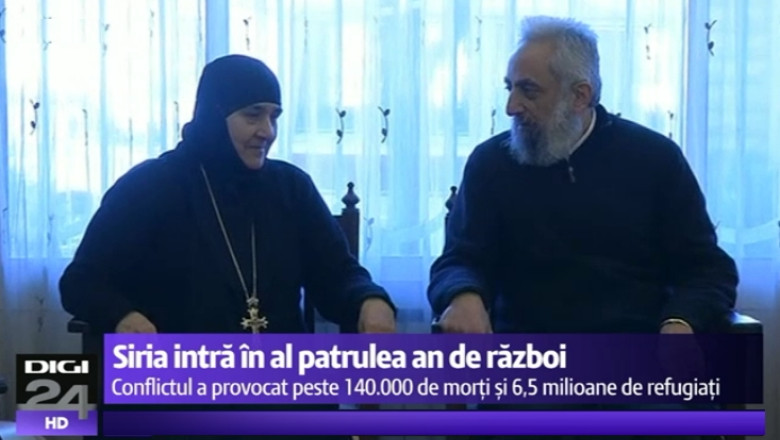 Siria: 13 calugarite rapite de rebeli, eliberate in schimbul unor prizonieri jihadisti. tara intra in al patrulea an de razboi civil Imagine