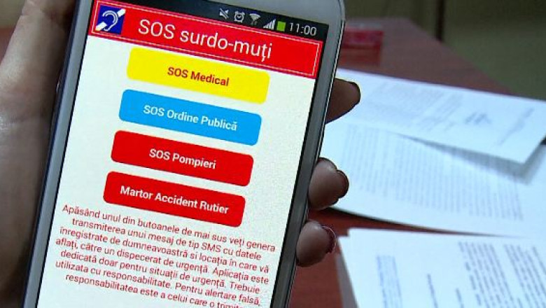 Sistem unic in Europa pentru deficientii de auz si vorbire. Acesta le permite sa ceara ajutor medical folosind telefonul mobil Imagine