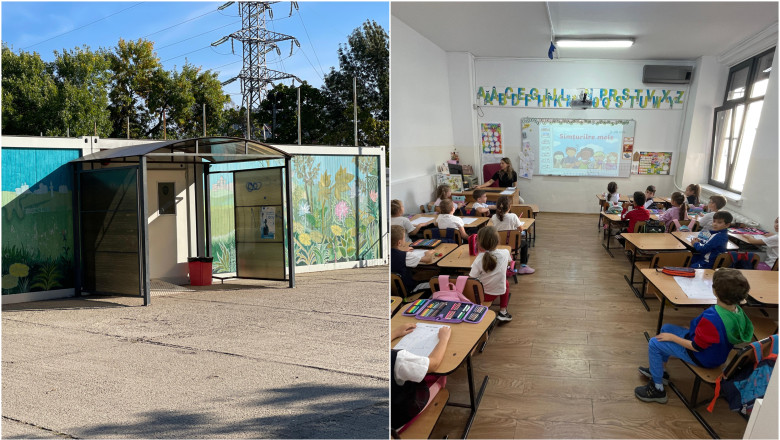 Situatie aberanta intr-o scoala din Timis. Desi exista o cladire noua, elevii fac si astazi cursurile in module. „Este total absurd!” Imagine