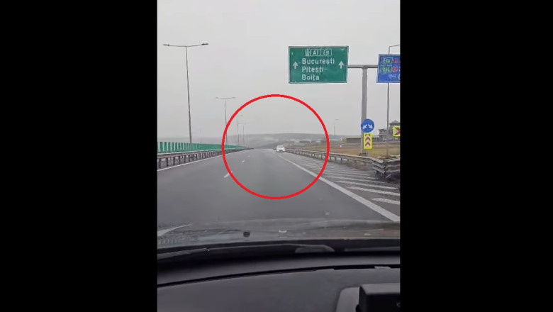 Sofer filmat pe contrasens pe A1, in apropiere de Cisnadie. Imaginile au ajuns si la politisti Imagine