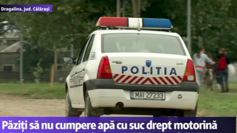 Soferi paziti de politisti sa nu cumpere apa cu suc drept motorina Imagine
