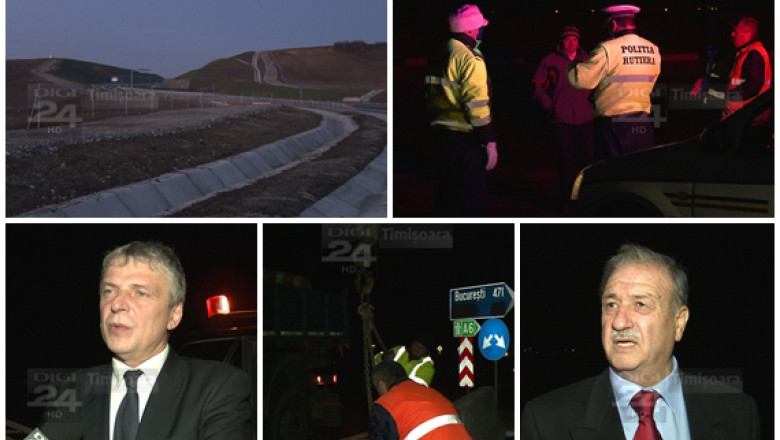Soferii au la dispozitie doua noi tronsoane de autostrada in vestul tarii. Taierea panglicii, inlocuita de indepartarea parapetilor! Imagine