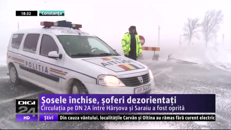 Sosele inchise, soferi dezorientati. Circulatia pe DN 2A intre Harsova si Saraiu a fost oprita Imagine