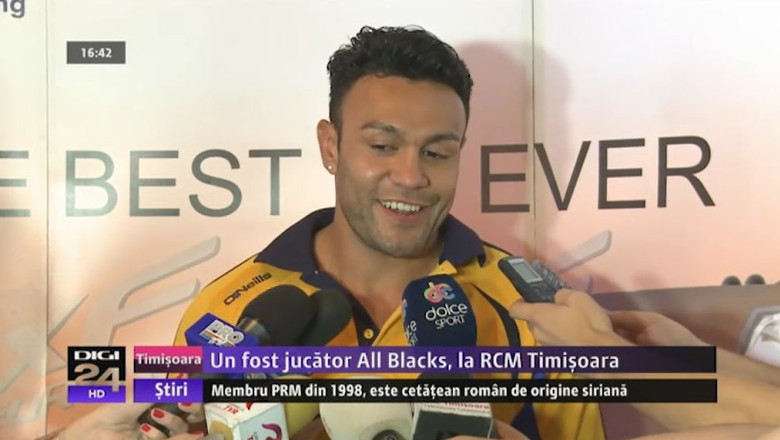 Sosene Anesi, un fost jucator All Blacks, la RCM Timisoara Imagine