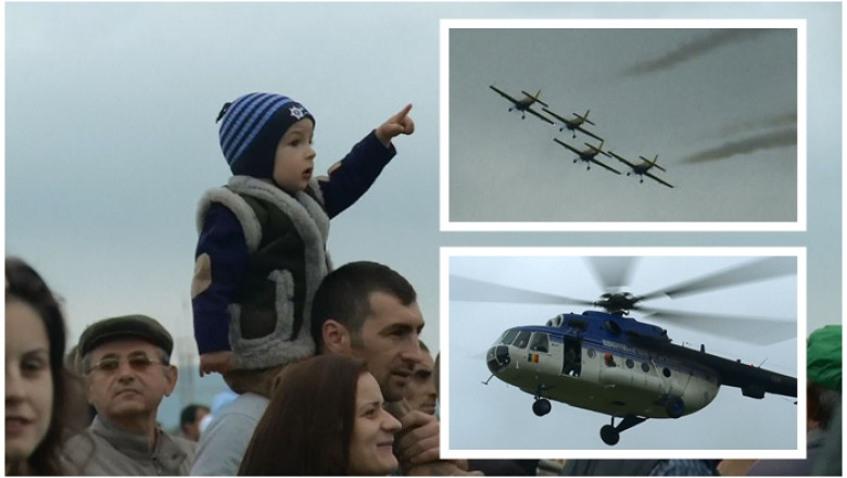 Spectacol aerian pe cerul Caransebesului. Cei care au infruntat ploaia au avut ce vedea Imagine