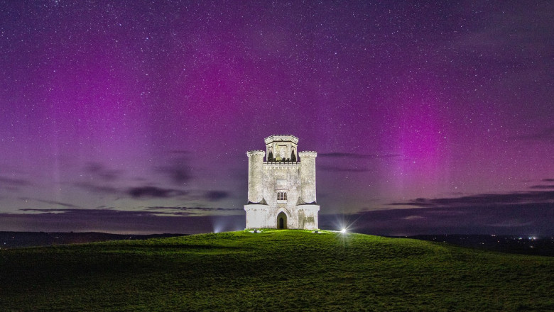 Spectacolul aurorei boreale, surprins in imagini in Marea Britanie Imagine