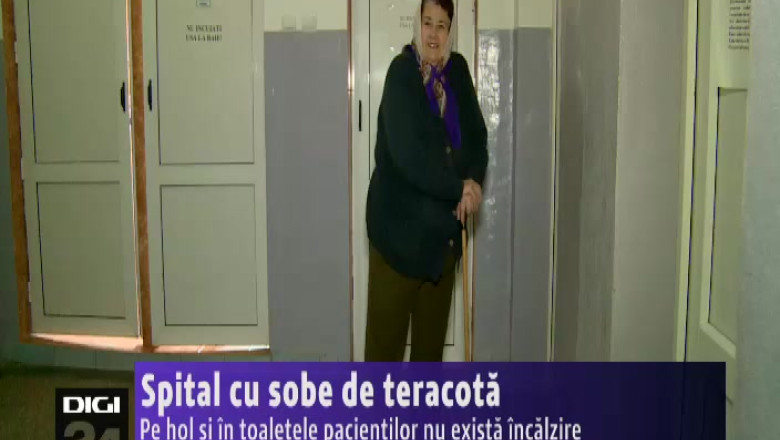 Spital cu sobe de teracota, la Strehaia. Pe hol si in toaletele pacientilor nu exista incalzire Imagine