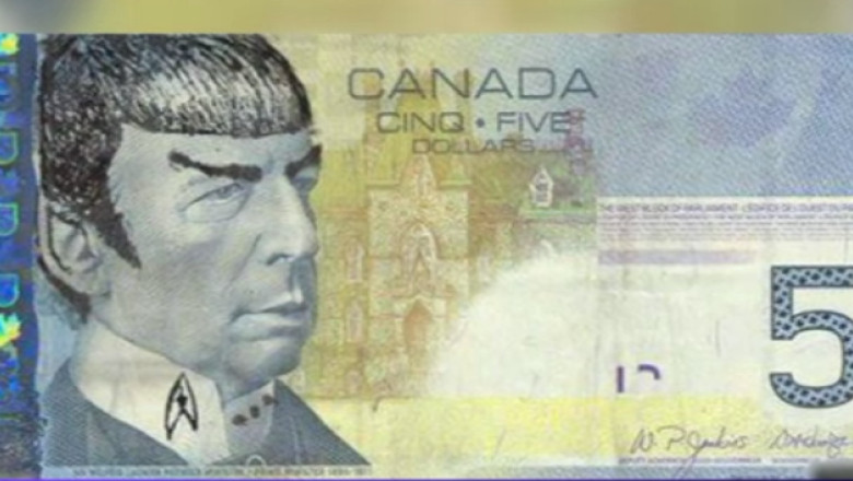 Spock din Star Trek, desenat pe bancnotele canadiene Imagine