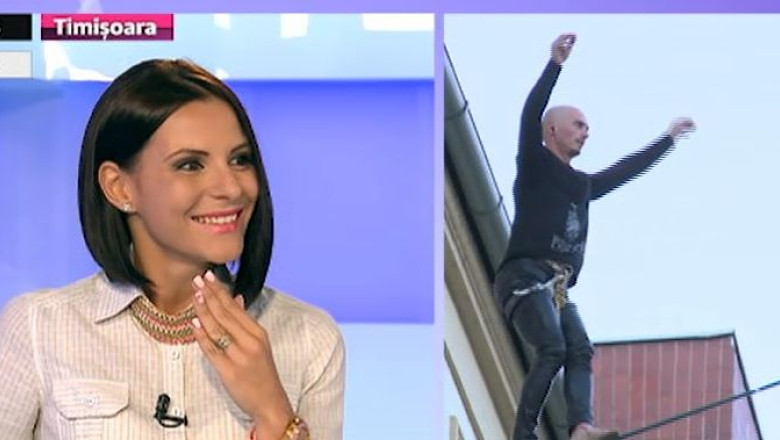 Sport extrem, la inaltime. In direct la Digi24 Timisoara, de la 20 de metri deasupra solului, Flaviu Cernescu Imagine