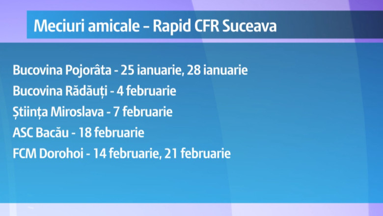 SPORT. Program incarcat pentru bucovineni. Rapid CFR Suceava si-a fixat sase partide amicale Imagine
