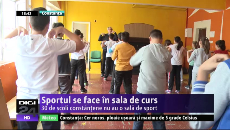 Sportul se face in sala de curs. 30 de scoli constantene nu au o sala de sport Imagine