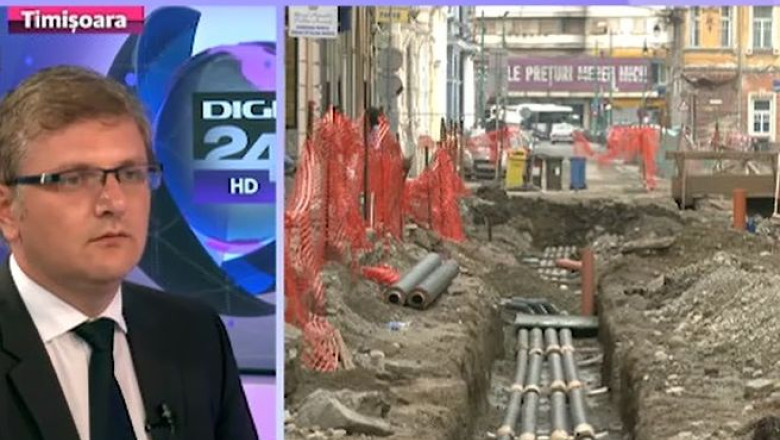 Stadiul lucrarilor in centrul istoric al Timisoarei. Santierul ar trebui sa fie inchis pana in iunie 2015 Imagine