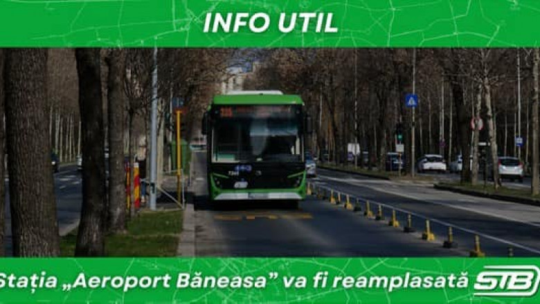 Statia de autobuz „Aeroport Baneasa” va fi mutata din cauza lucrarilor la Magistrala 6 de metrou Imagine