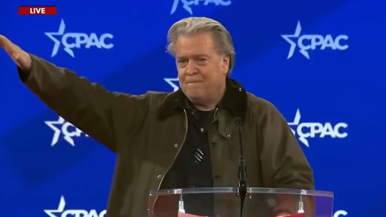 Steve Bannon, fost consilier al lui Trump, a facut salutul nazist la o conventie a conservatorilor din SUA. „Luptati, luptati, luptati” Imagine