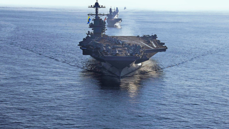 SUA au trimis cea mai mare nava de razboi din lume sa ajute Israelul: USS Gerald Ford poate sustine 90 de avioane si 4500 de marinari Imagine