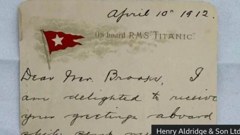 Suma incredibila cu care a fost vanduta scrisoarea unui supravietuitor al Titanicului Imagine