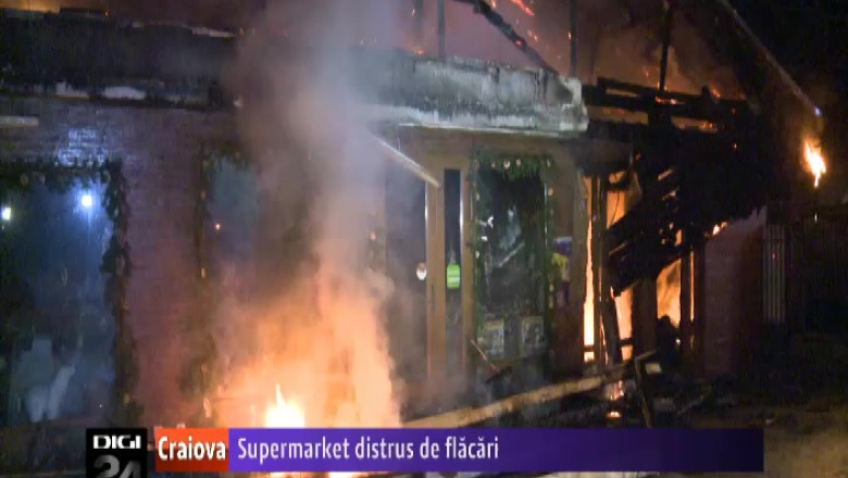Supermarket distrus de flacari, in Targu Jiu   Imagine