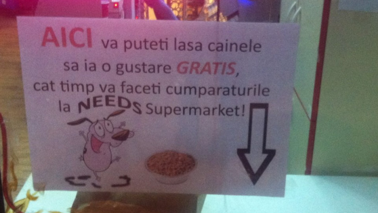 Supermarketul din Bucuresti unde cainii stau si mananca gratuit in timp ce stapanii isi fac cumparaturile Imagine