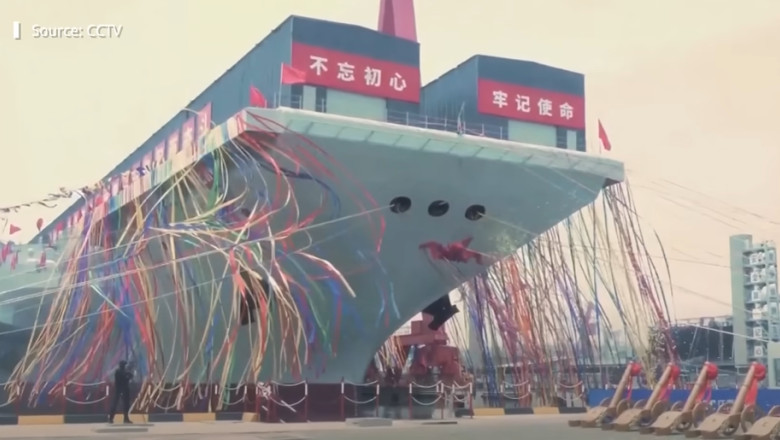 Superportavionul Chinei urmeaza sa fie lansat la apa. CNS Fujian se apropie de navele SUA ca dimensiuni si tehnologie Imagine