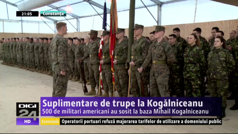 Suplimentare de trupe la Kogalniceanu. 500 de militari americani au sosit la baza Mihail Kogalniceanu Imagine