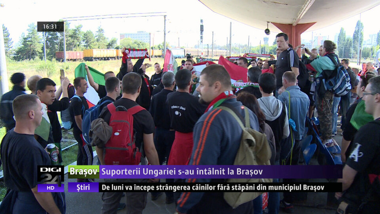 Suporterii echipei de fotbal a Ungariei s-au intalnit la Brasov Imagine