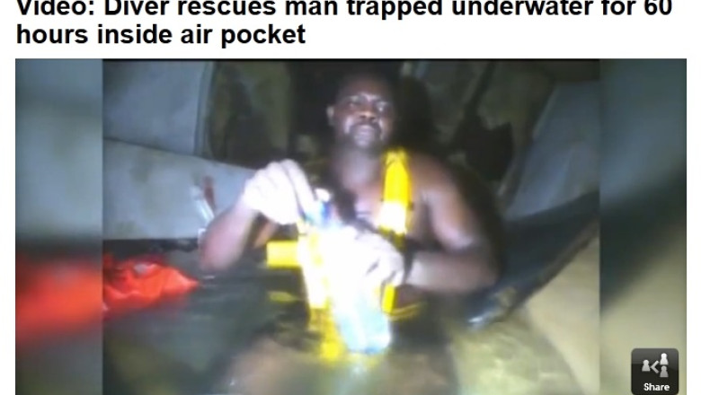 Supravietuitor, dupa 60 de ore de stat sub apa intr-un vas scufundat Imagine