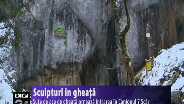 Sute de ace de gheata orneaza intrarea in Canionul 7 Scari Imagine