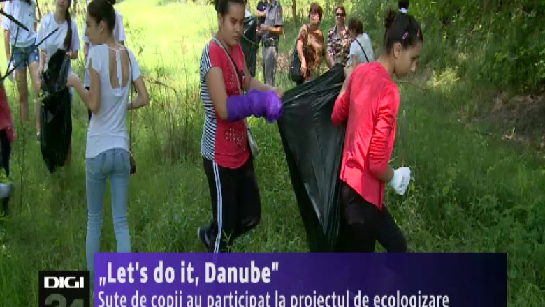 Sute de copii din judetele prin care trece Dunarea au participat la un proiect de ecologizare Imagine