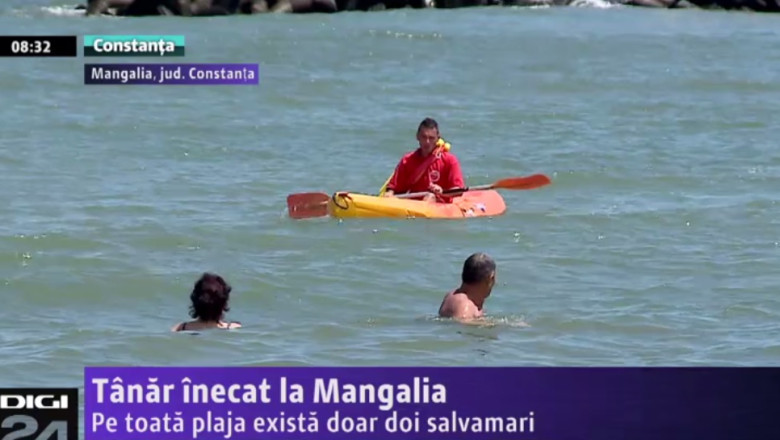 Tanar inecat la Mangalia. Pe toata plaja exista doar doi salvamari  Imagine