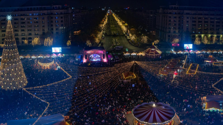Targul de Craciun din Piata Constitutiei se deschide vineri, 29 noiembrie. Cand se aprind luminitele de sarbatori in Bucuresti Imagine