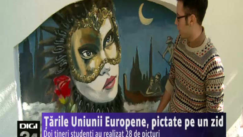 tarile Uniunii Europene, pictate pe un zid Imagine