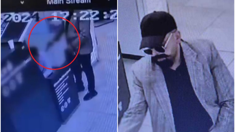 Tentativa de jaf armat la banca, faptasul a fost prins. Momentul in care barbatul este capturat de politisti Imagine