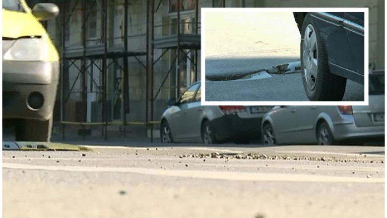 Timisoara: asfalt distrus de calmatoarele de trafic Imagine