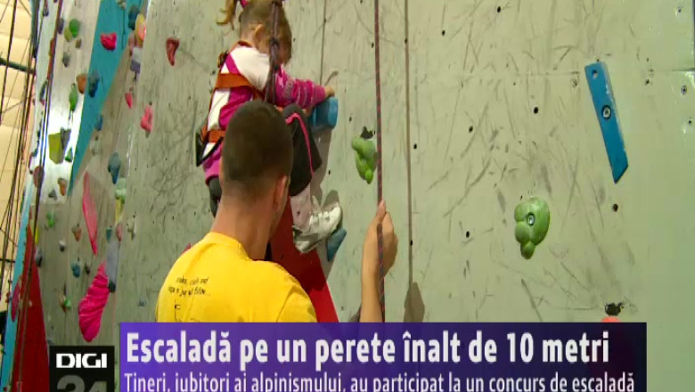 Tineri, iubitori ai alpinismului, au participat la un concurs de escalada   Imagine