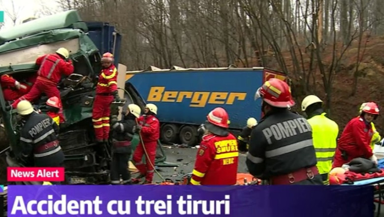 TIR-uri implicate in accidente, din cauza vremii Imagine