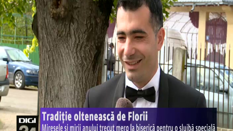 Traditie olteneasca de Florii. La Izbiceni, in Olt, miresele si mirii anului trecut merg la biserica pentru o slujba speciala   Imagine