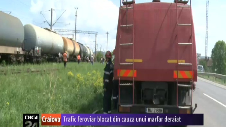 Trafic feroviar blocat pentru cateva ore, din cauza unui marfar deraiat, in judetul Mehedinti   Imagine