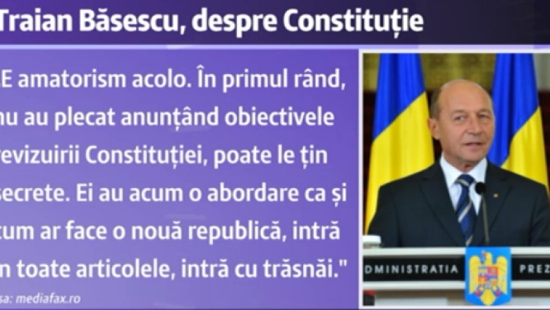 Traian Basescu despre revizuirea Constitutiei: Se lucreaza „ca si cum ar face o noua republica” Imagine