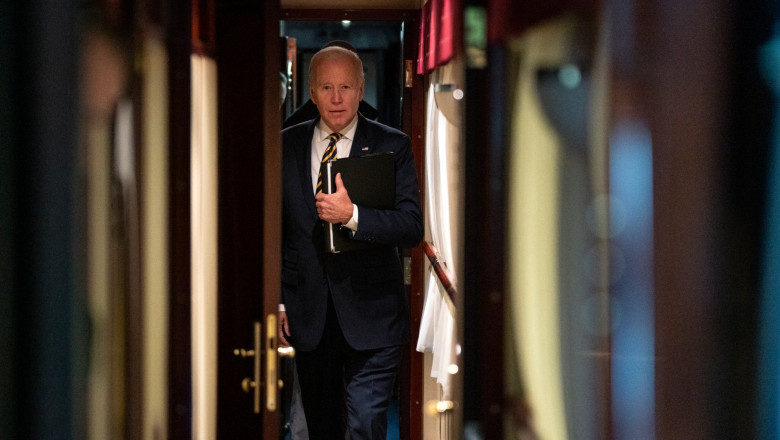 Train Force One: Cum arata trenul de lux cu care Biden si ceilalti lideri ai lumii au calatorit in secret prin Ucraina Imagine
