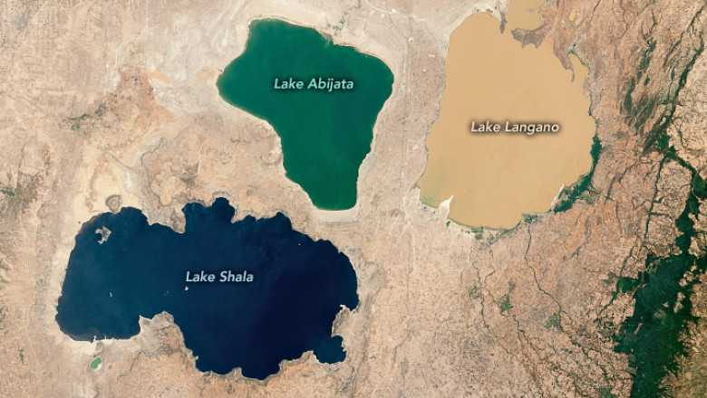 Trei lacuri in trei culori diferite. Misterul unei imagini spectaculoase surprinse din satelit in Etiopia Imagine
