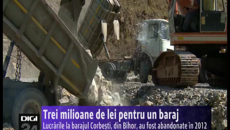 Trei milioane de lei pentru un baraj. Lucrarile la barajul Corbesti, din Bihor, au fost reluate dupa doi ani Imagine