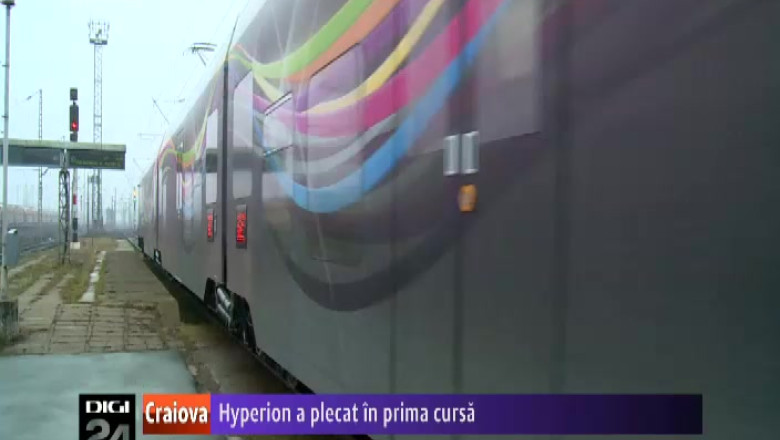 Trenul Hyperion, fabricat in Craiova, a plecat in prima cursa catre Bucuresti Imagine