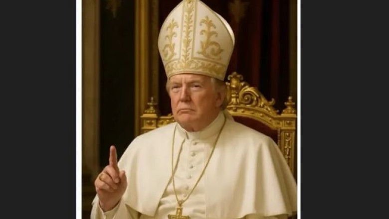 Trump a postat pe retelele de socializare o fotografie cu el costumat in papa Imagine