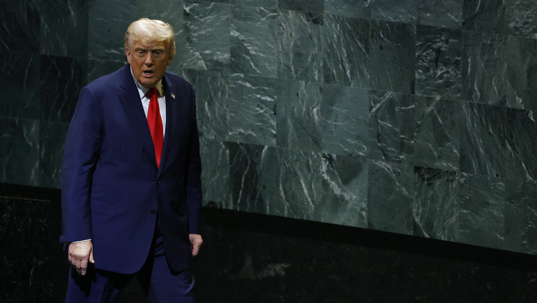 Trump cere ONU ancheta pentru „sabotaj” dupa defectarea scarii rulante, a prompterului si o problema cu sunetul din timpul discursului Imagine