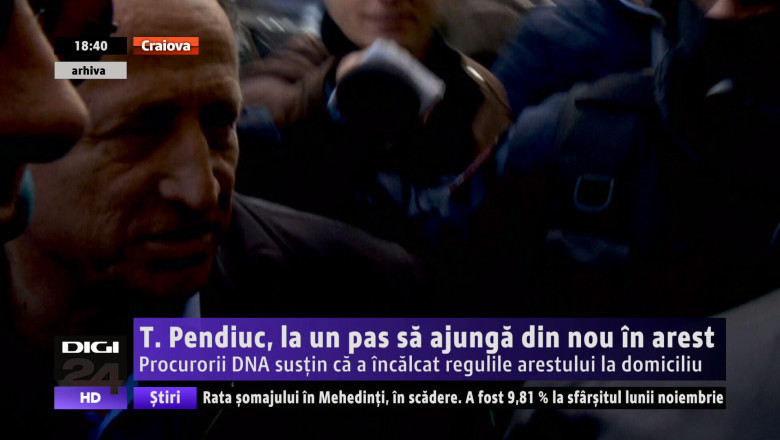 Tudor Pendiuc, la un pas sa ajunga din nou in arest. Procurorii DNA sustin ca a incalcat regulile arestului la domiciliu Imagine