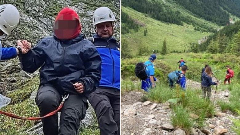 Turiste din Israel, blocate in Muntii Fagaras pe un perete abrupt, la 2100 de metri altitudine Imagine